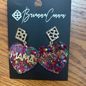 Brianna Cannon Gold Multicolor Heart MAMA Earrings